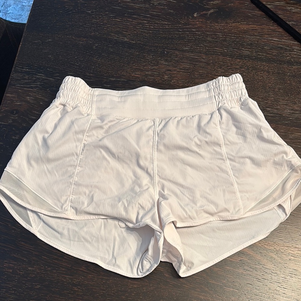 Lululemon Athletica White and Light Pink Shorts